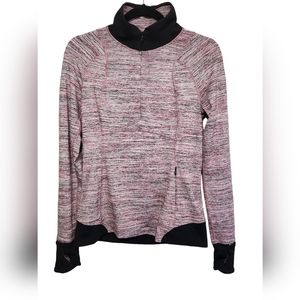 Lululemon Runderful 1/2 Zip In Space Dye Berry Rumble Multi Black Size 8-C05